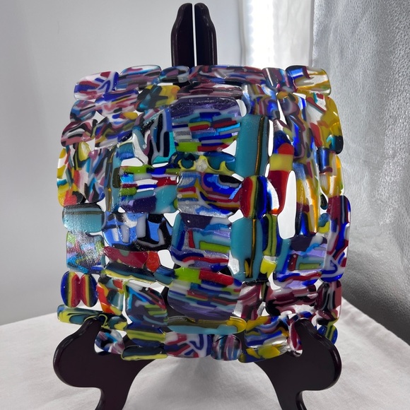 Artist Piece fused and formed glass bowl - Picture 7 of 12